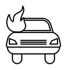 Poster - car fire line icon. Element of insurance sign for mobile concept and web apps. Thin line car fire icon can be used for web and mobile. Premium icon