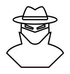 Aufkleber - thief line icon. Element of insurance sign for mobile concept and web apps. Thin line thief icon can be used for web and mobile. Premium icon