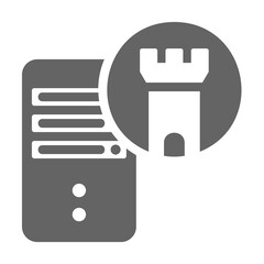 Aufkleber - Data castle, data management concept, data storage concept, digital fortress, secured data house icon