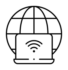 Aufkleber - internet technology icon. Element of internet technology icon for mobile concept and web apps. Thin line internet technology icon can be used for web and mobile