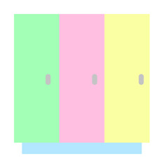 Poster - Locker, furniture icon. Simple color elements of kindergarten icons for ui and ux, website or mobile application