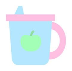 Poster - Cup, drinking bowl icon. Simple color elements of kindergarten icons for ui and ux, website or mobile application
