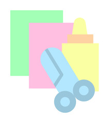 Aufkleber - Scissors, glue, paper icon. Simple color elements of kindergarten icons for ui and ux, website or mobile application