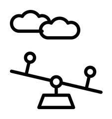 Poster - Swing, cloud icon. Simple line, outline elements of kindergarten icons for ui and ux, website or mobile application