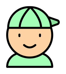 Poster - Boy, child icon. Simple color with outline elements of kindergarten icons for ui and ux, website or mobile application