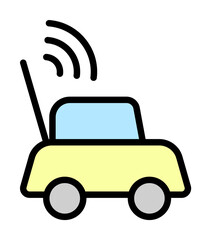 Aufkleber - Car, toy icon. Simple color with outline elements of kindergarten icons for ui and ux, website or mobile application