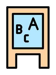 Poster - Board, letters icon. Simple color with outline elements of kindergarten icons for ui and ux, website or mobile application