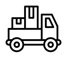 Aufkleber - Delivery truck, manufacturing icon. Simple line, outline elements of production icons for ui and ux, website or mobile application