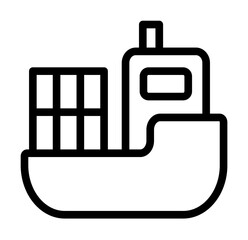 Poster - Cargo boat, manufacturing icon. Simple line, outline elements of production icons for ui and ux, website or mobile application