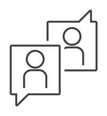 Poster - double, chat, communication icon. Element of marketing and advertising icon for mobile concept and web apps. Thin line double, chat, communication icon can be used for web