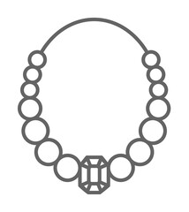 Poster - medieval, necklace icon. element of medieval period icon. thin line icon for website design and deve