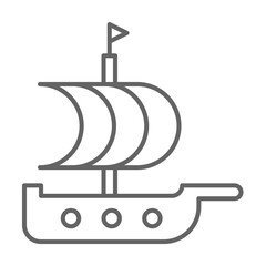 Aufkleber - Medieval, ship icon. Element of medieval period icon. Thin line icon for website design and development, app development. Premium icon