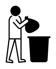 Aufkleber - man trash icon. Element of harmful things icon for mobile concept and web apps. Detailed man trash icon can be used for web and mobile