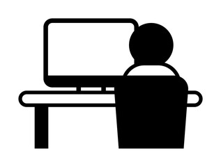 Aufkleber - man computer icon. Element of harmful things icon for mobile concept and web apps. Detailed man computer icon can be used for web and mobile