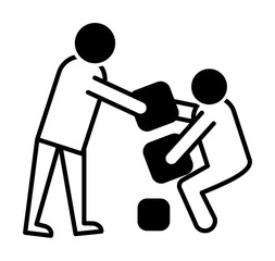 Poster - help, carry, luggage icon. Element of harmful things icon for mobile concept and web apps. Detailed help, carry, luggage icon can be used for web and mobile