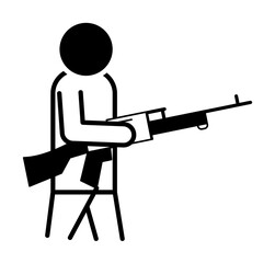 Aufkleber - man automatic icon. Element of harmful things icon for mobile concept and web apps. Detailed man automatic icon can be used for web and mobile