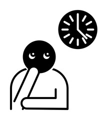 Aufkleber - man, watch, wait icon. Element of harmful things icon for mobile concept and web apps. Detailed man, watch, wait icon can be used for web and mobile