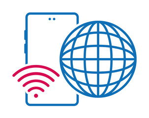 Aufkleber - 3G, internet, phone, globe, wi-fi icon. Element of mobile and smartphone icon for mobile concept and web apps. Detailed 3G, internet, phone, globe, wi-fi icon can be used for web
