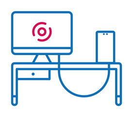 Aufkleber - computer, connect, phone icon. Element of mobile and smartphone icon for mobile concept and web apps. Detailed computer, connect, phone icon can be used for web and mobile