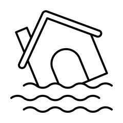 Poster - House, water, flood icon. Simple line, outline elements of natural disasters icons for ui and ux, website or mobile application
