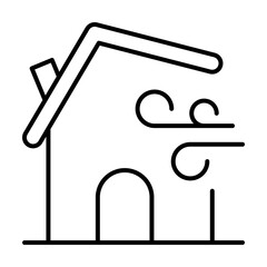 Poster - House, destruction, wind icon. Simple line, outline elements of natural disasters icons for ui and ux, website or mobile application