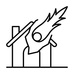 Poster - House, meteorite icon. Simple line, outline elements of natural disasters icons for ui and ux, website or mobile application