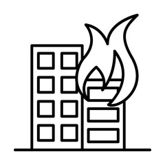Poster - building, fire icon. simple line, outline elements of natural disasters icons for ui and ux, website