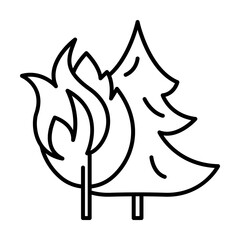 Poster - tree, forest, fire icon. simple line, outline elements of natural disasters icons for ui and ux, web