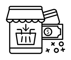 Poster - Debit card payment icon. Element of online shopping icon