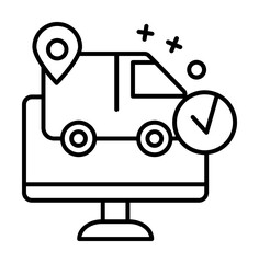 Aufkleber - Location bus icon. Element of online shopping icon