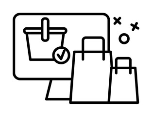 Fototapete - Gift basket online shopping icon. Element of online shopping icon