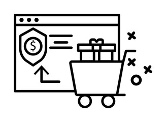 Aufkleber - Online web dollar security gift icon. Element of online shopping icon