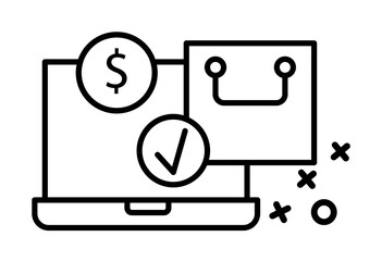 Poster - Laptop dollar shopping icon. Element of online shopping icon