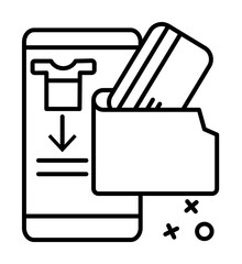 Poster - Wallet telephone card online shopping icon. Element of online shopping icon