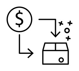 Fototapete - Box dollar shopping commerce icon. Element of online shopping icon