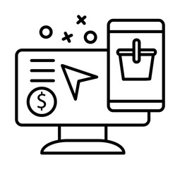 Fototapete - Basket dollar icon. Element of online shopping icon