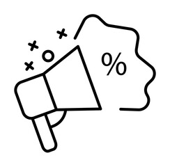 Aufkleber - Megaphone percent shopping icon. Element of online shopping icon