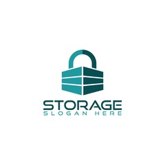 Self storage icon logo design isolated on white background