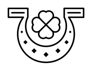 Aufkleber - Patrick day, clover, horseshoe, luck icon. Element of Patrick day for mobile concept and web apps illustration. Thin line icon for website design and development, app development