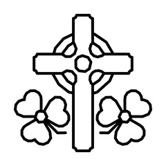 Aufkleber - Clover, cross icon. Simple line, outline elements of Patrick's day icons for ui and ux, website or mobile application