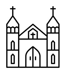 Aufkleber - Patrick day, architecture, cathedral, catholic, Christian, church, religion icon. Element of Patrick day for mobile concept and web apps illustration. Thin line icon