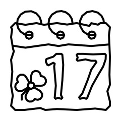 Aufkleber - Clover, calendar, date icon. Simple line, outline elements of Patrick's day icons for ui and ux, website or mobile application