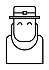 Aufkleber - Patrick day, hat, leaf, leprechaun, shamrock, men icon. Element of Patrick day for mobile concept and web apps illustration. Thin line icon for website design and development
