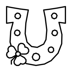 Aufkleber - Clover, horseshoe, luck icon. Simple line, outline elements of Patrick's day icons for ui and ux, website or mobile application