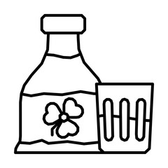 Aufkleber - Bottle, glass, alcohol icon. Simple line, outline elements of Patrick's day icons for ui and ux, website or mobile application