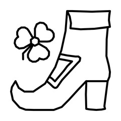 Aufkleber - Clover, shoe icon. Simple line, outline elements of Patrick's day icons for ui and ux, website or mobile application