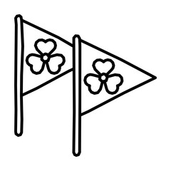 Aufkleber - Flags icon. Simple line, outline elements of Patrick's day icons for ui and ux, website or mobile application