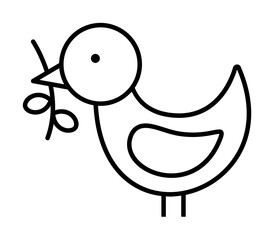 Poster - Dove bird olive icon. Element of peace day icon