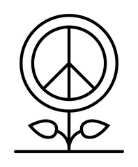 Aufkleber - Plant peace symbol icon. Element of peace day icon