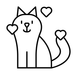 Aufkleber - Love cat icon. Element of peace day icon